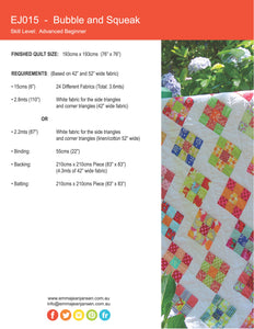 Bubble and Squeak Quilt Pattern - PDF