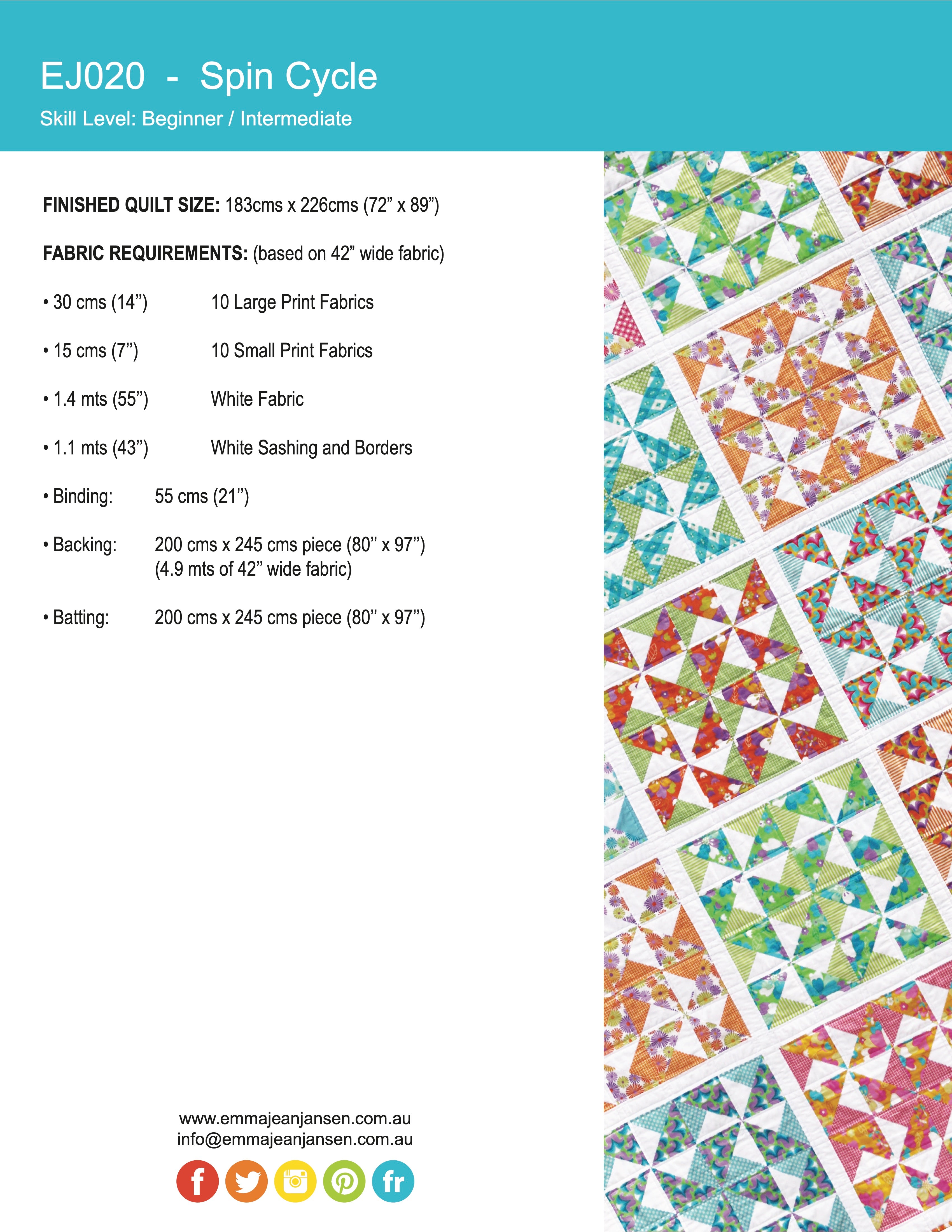 Spin Cycle Quilt Pattern - PDF