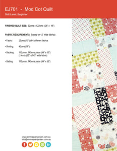 Mod Cot Quilt Mini Pattern - PDF
