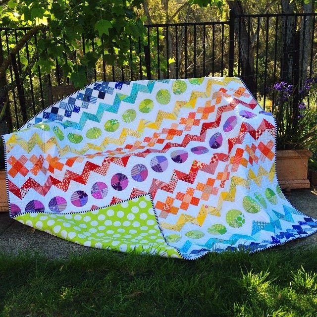 Rainbow Row by Row Quilt Pattern - PDF